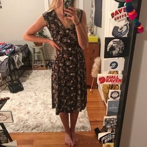 Vintage floral button-down dress